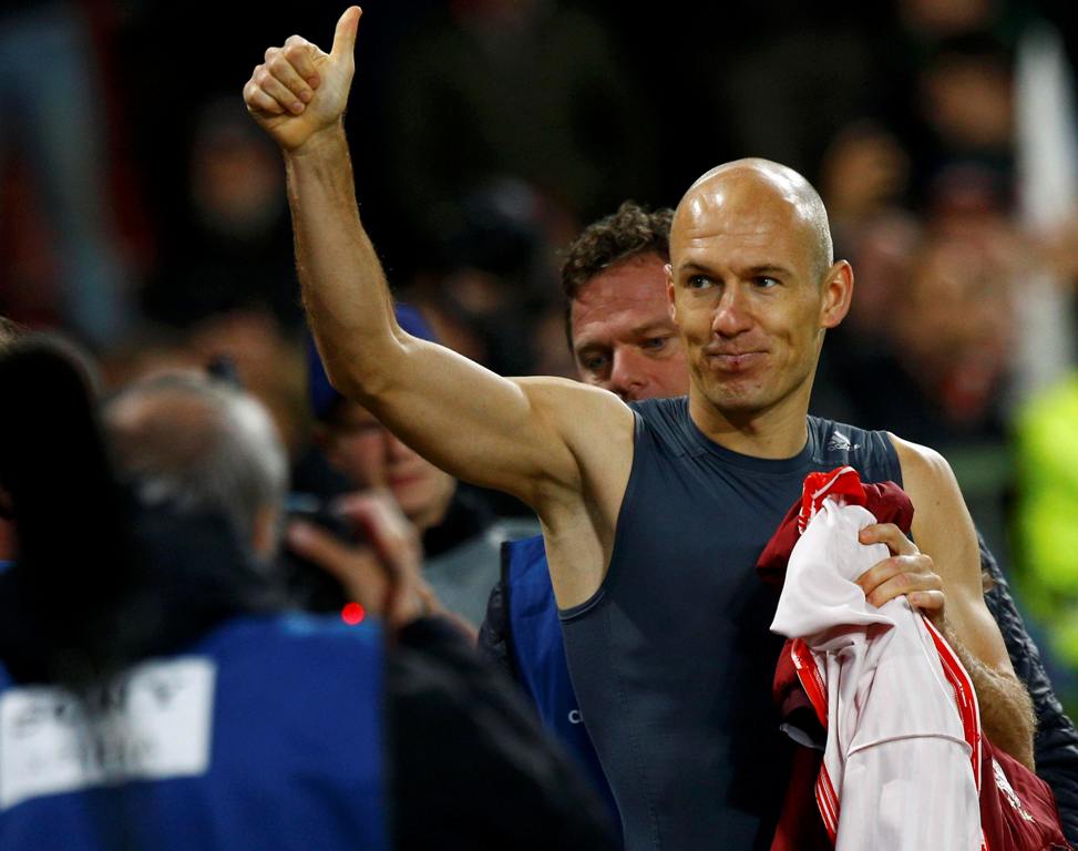 Bayern Munich's Arjen Robben after the match. REUTERS/Michael Kooren
