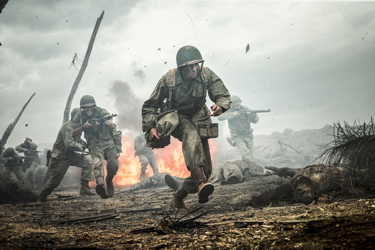 Andrew Garfield as Desmond Doss in 