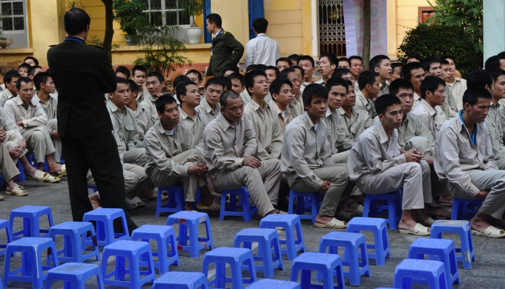 Drug addict inmates at an official treatment centre in VietnamHoang Dinh Nam. / AFP.