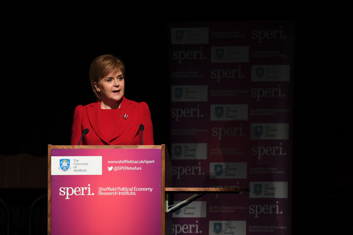 Scotland's First Minister Nicola Sturgeon delivers a lecture entitled 