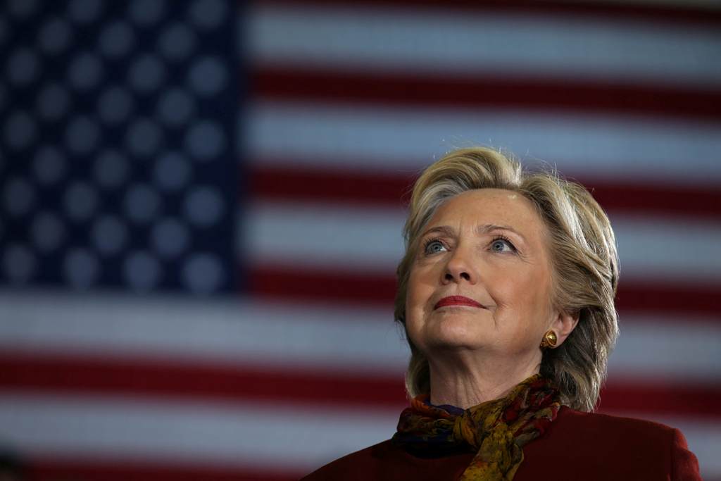 U.S. Democratic presidential nominee Hillary Clinton attends a campaign rally accompanied by vice presidential nominee Senator Tim Kaine (not pictured) in Pittsburgh, U.S., October 22, 2016. REUTERS/Carlos Barria/File Photo
