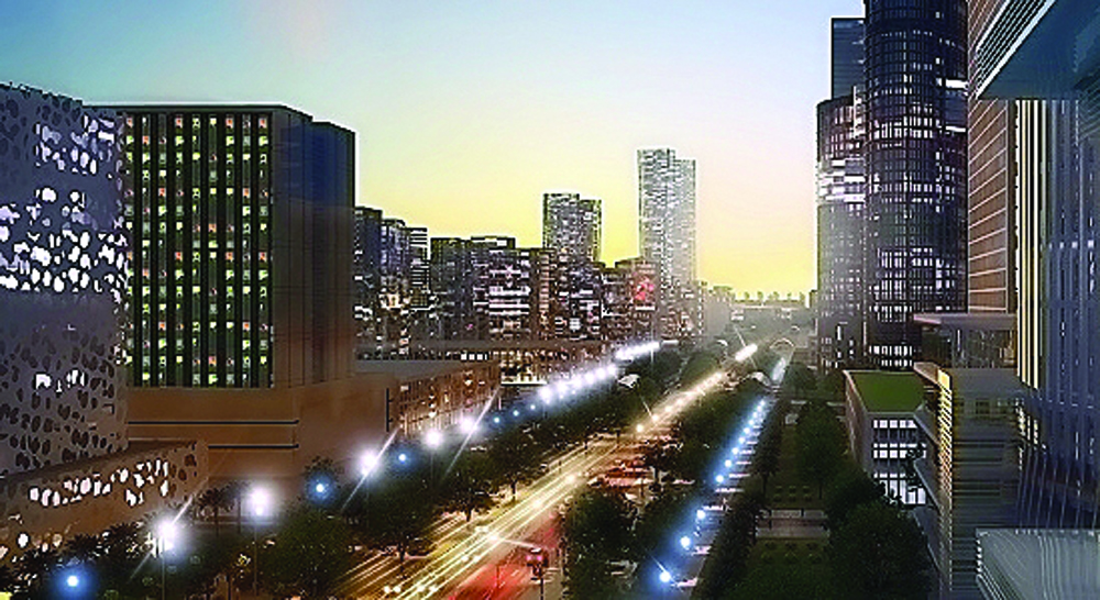 An artist's impression of the night view of the Lusail City. 