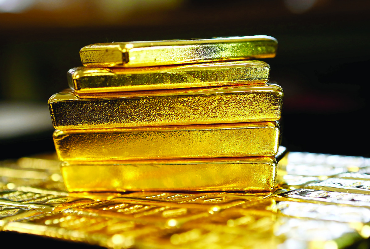 Gold bars are seen at the Austrian Gold and Silver Separating Plant 'Oegussa' in Vienna, Austria, yesterday.
