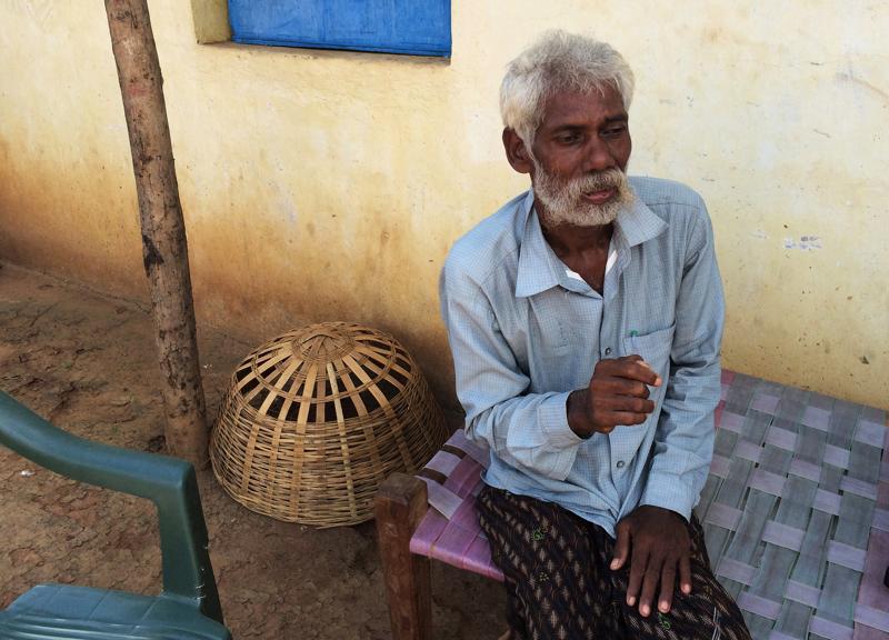 File photo of rescued bonded labourer Srikrushna Rajhansiya recalling his days in bondage outside his home in Sargul village in Odisha. (REUTERS) 