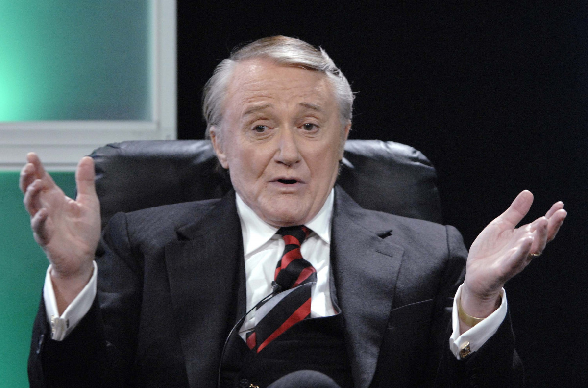 Actor Robert Vaughn answers questions during the panel for the AMC television show 