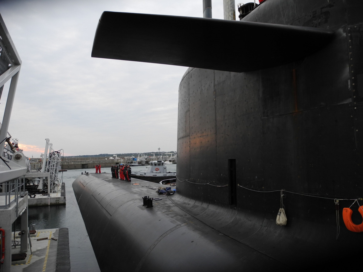 REPRESENTATIVE IMAGE. This file photo taken on October 01, 2016 shows the French Navy's Triumphant-class strategic nuclear submarine 