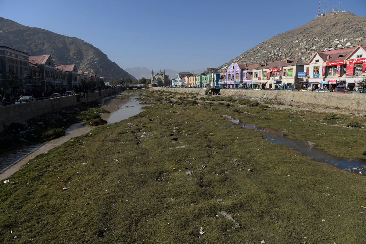 In this photograph taken on November 10, 2016 a general view of the Kabul river is seen in the Kabul. After two winters without snow, Kabul residents are anxiously scouring the hills for the first flakes, wary that the depletion of this major source of wa