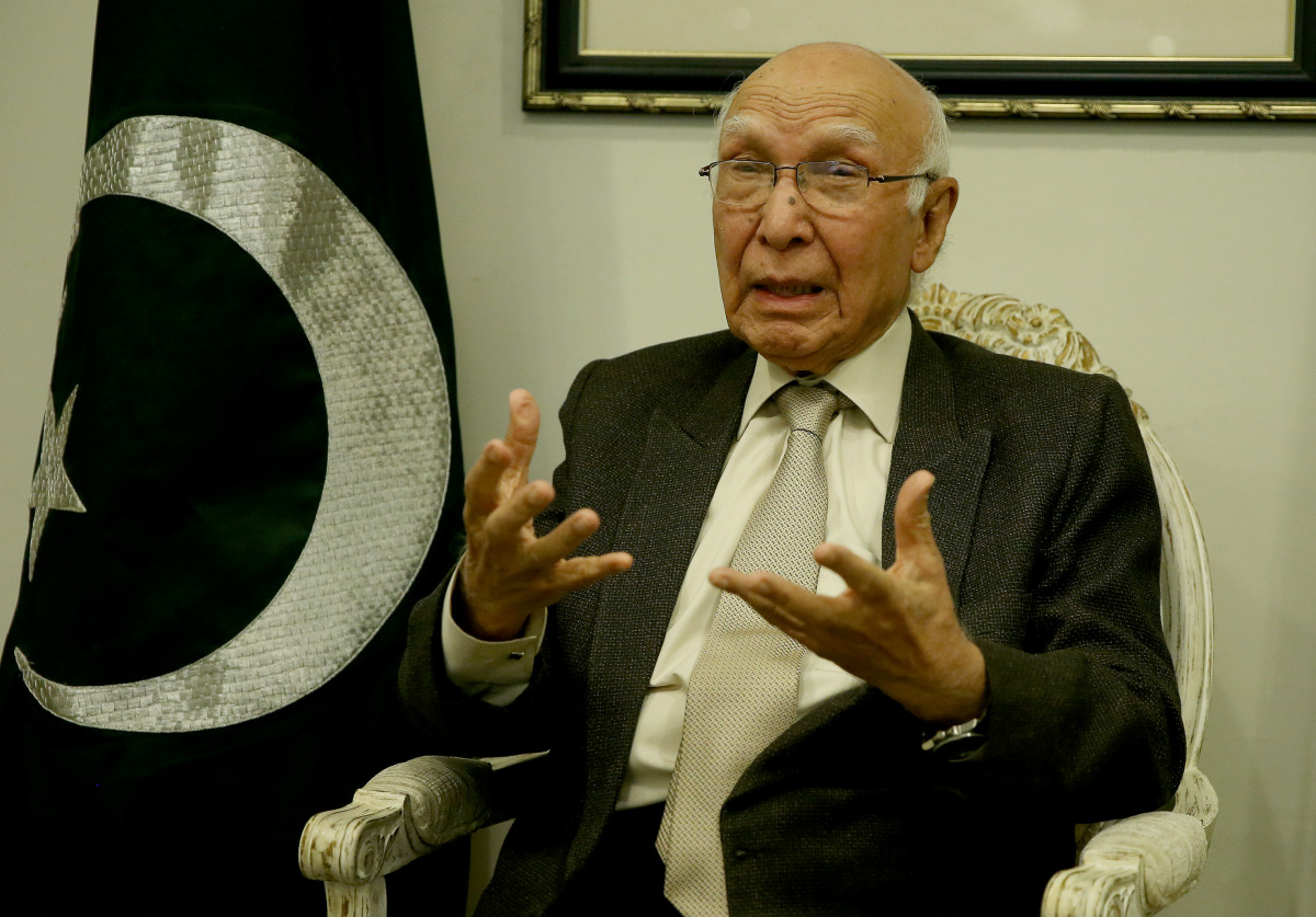 Adviser to the Pakistan's Prime Minister on Foreign Affairs, Sartaj Aziz poses for a photo during an exclusive interview at foreign ministry building in Islamabad, Pakistan on November 15, 2016. ( Metin Aktas - Anadolu Agency )