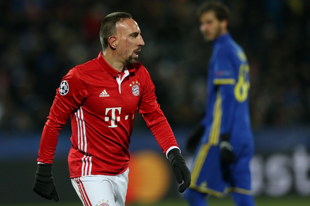 UEFA ?ampiyonlar Ligi D grubunda Rostov ve Bayern Münih tak?mlar?, Olimp-2 Stadyumu'nda kar??la?t?. Bayern Münih tak?m?ndan Franck Ribery. ( Igor Russak - Anadolu Agency )
