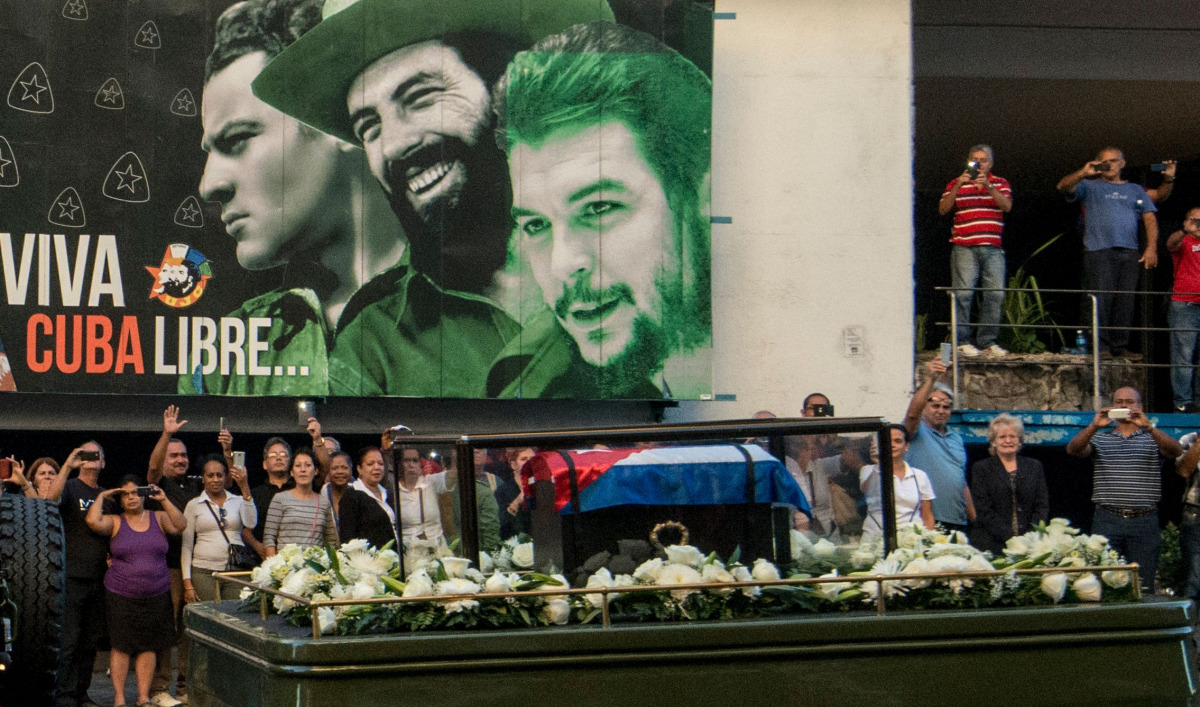 The urn with the ashes of Cuban leader Fidel Castro is seen in Havana starting a four-day journey across Cuba, November 30, 2016. The 