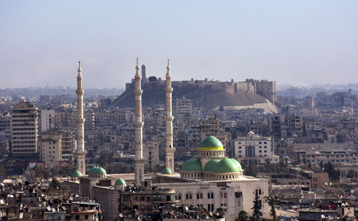 A general view taken from the government-held side shows Aleppo's historic citadel on December 3, 2016. AFP / George OURFALIAN