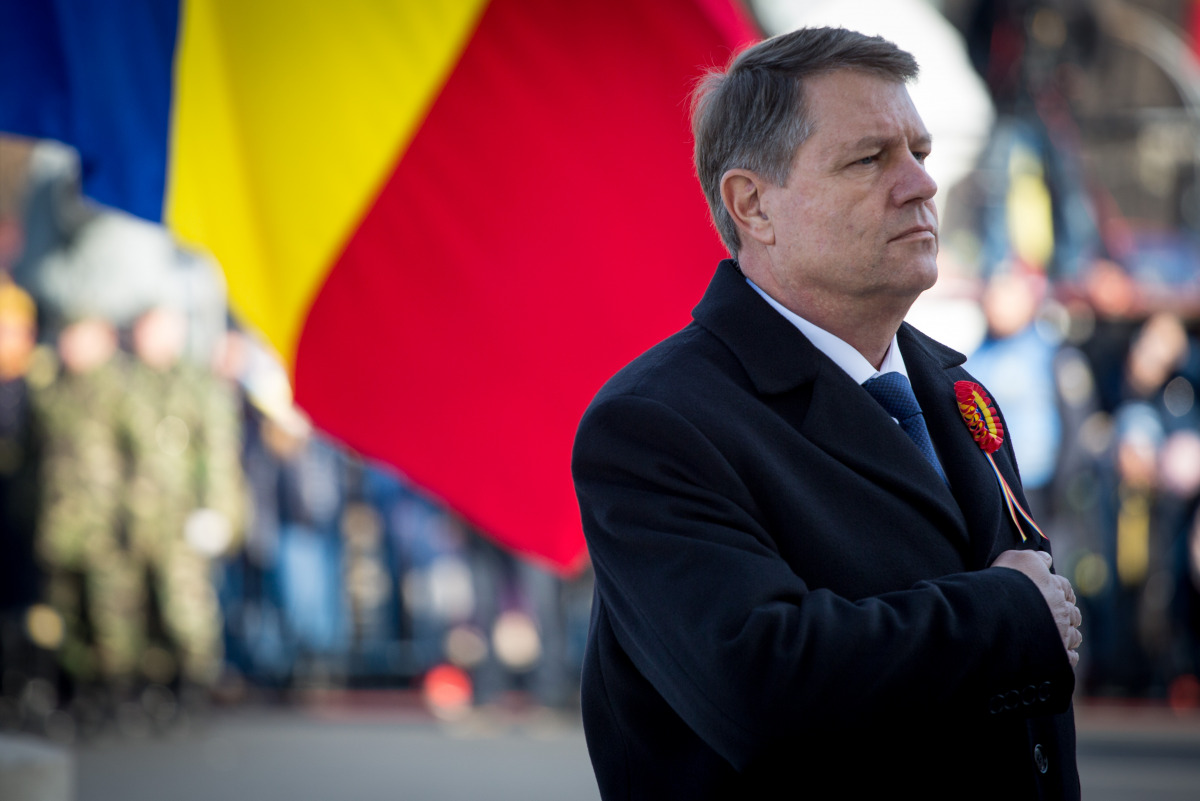Romanian president Klaus Iohannis takes part in the Romanian National Day parade, Thursday, December 1st, 2016, in Bucharest, Romania. ( Andrei Pungovschi - Anadolu Agency )