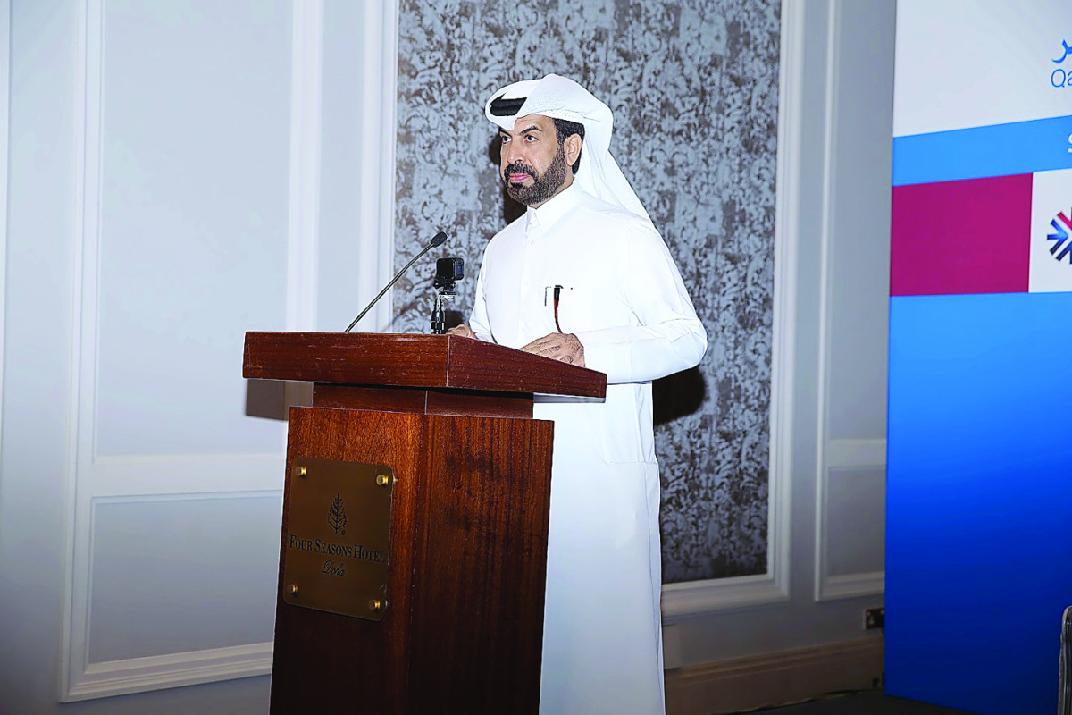 QSE CEO Rashid bin Ali Al Mansoor addressing the event.