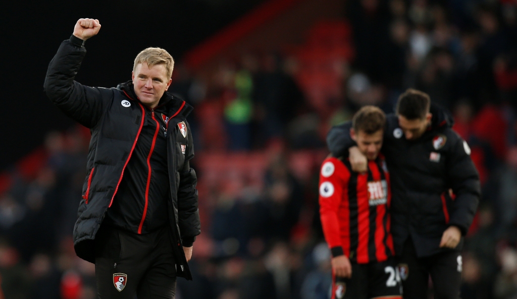 Bournemouth manager Eddie Howe celebrates after the game Action Images via Reuters / Paul Childs 