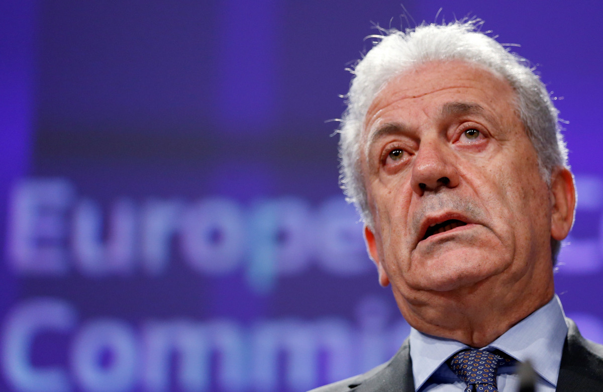 European Commissioner for Migration and Home Affairs Dimitris Avramopoulos addresses a news conference at the EU Commission headquarters in Brussels, Belgium, December 8, 2016. REUTERS/Francois Lenoir
