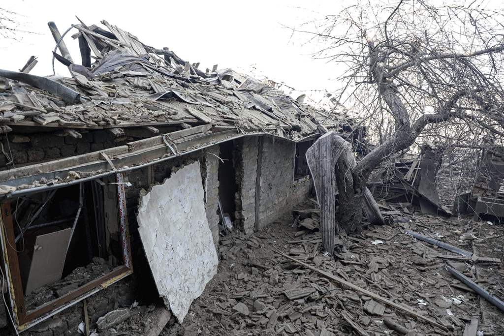 A picture shows a destroyed house near the site where a train transporting gas derailed and exploded in the northeastern Bulgarian village of Hitrino on December 10, 2016. At least four people died and 23 were injured in the blast, emergency services said