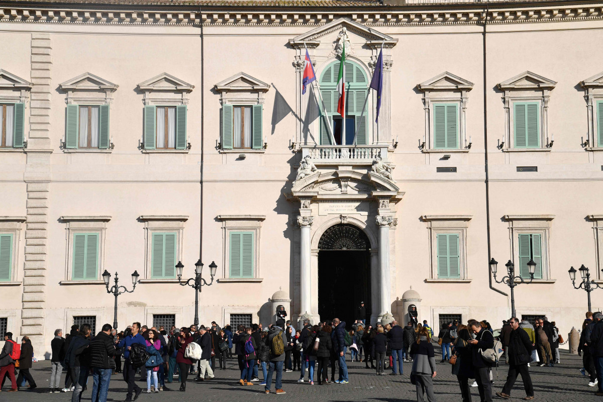 A picture shows the Quirinale Presidential palace in Rome, on December 10, 2016, during the consultations of Italy's President Sergio Mattarella with representatives of Italy's main parties to agree on a new government. Italy was plunged into political un