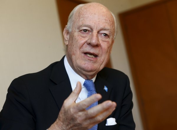 UN mediator for Syria, Staffan de Mistura talks to Reuters during an interview at the UN in Geneva, Switzerland on March 1, 2016 (Reuters)