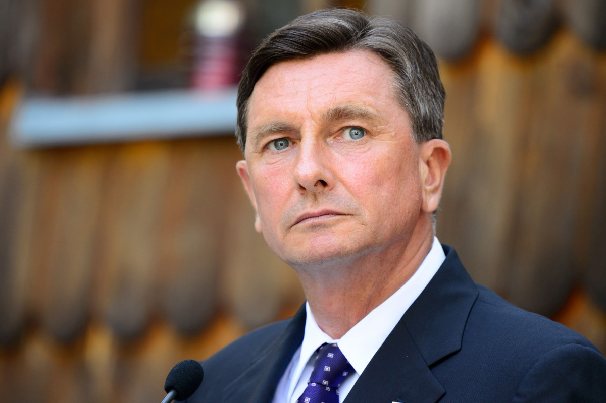 This file photo taken on July 30, 2016 shows Slovenian President Borut Pahor giving a speech during a ceremony at a Russian Chapel at the Vrsic mountain pass in northern Slovenia. Slovenia's President Borut Pahor on December 22, 2016 said that he pleaded 