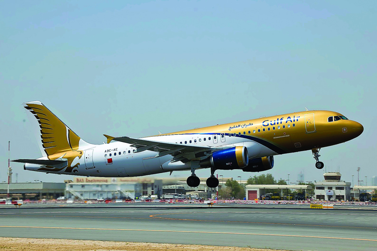 One of the Gulf Air's aircrafts taking off.