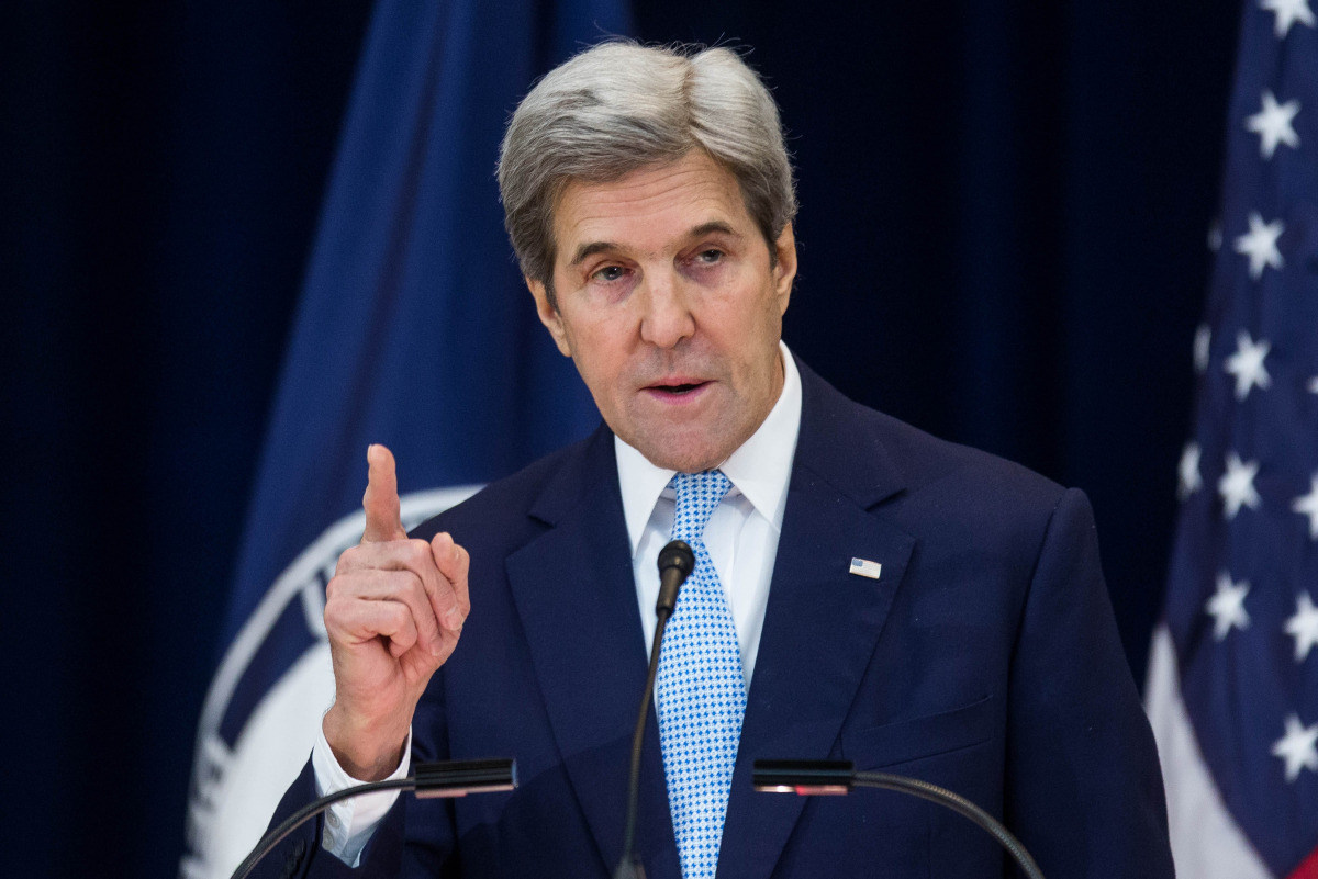 US Secretary of State John Kerry delivers a speech on Middle East peace at The US Department of State on December 28, 2016 (Zach Gibson / Getty Images / AFP) 