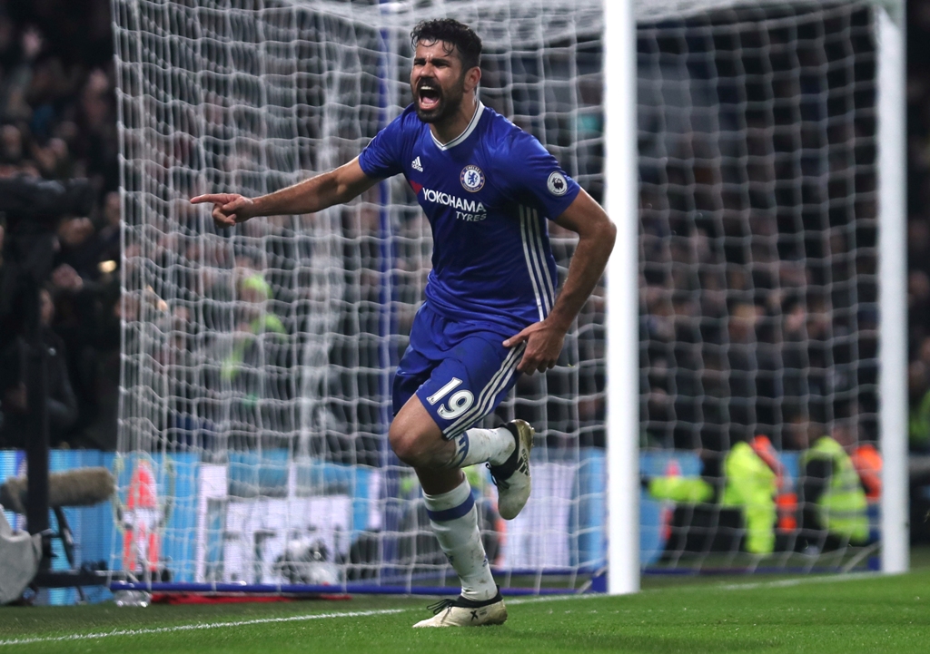 Chelsea's Diego Costa celebrates scoring their fourth goal Reuters / Eddie Keogh