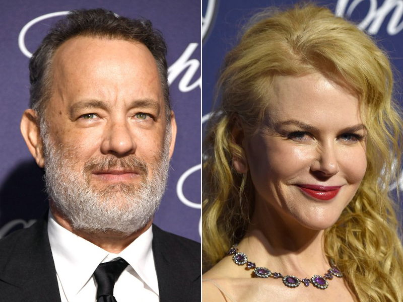 Actor Tom Hanks (L) and Actress Nicole Kidman attend the 28th Annual Palm Springs International Film Festival Film Awards Gala at the Palm Springs Convention Center on January 2, 2017 in Palm Springs, California. Frazer Harrison/AFP
