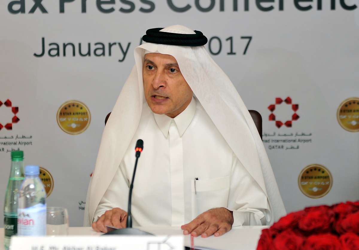Akbar Al Baker, CEO Qatar Airways during the Press Conference at HIA yesterday.
Pic: Abdul Basit