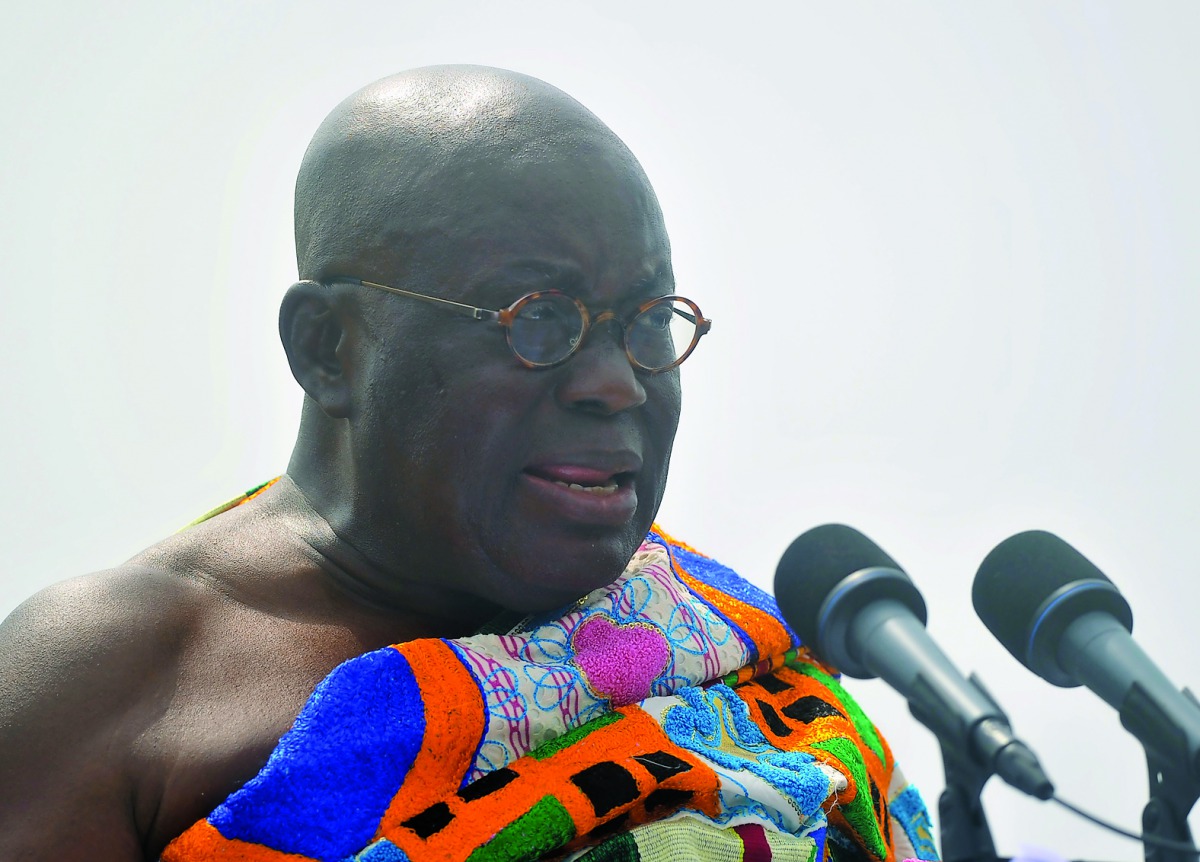 Nana Akufo-Addo swears-in as Ghana's newly-elected President during the swearing-in ceremony after the results of presidential elections announced, at Independence Square in Accra, Ghana on January 07, 2017. (Anadolu Agency)