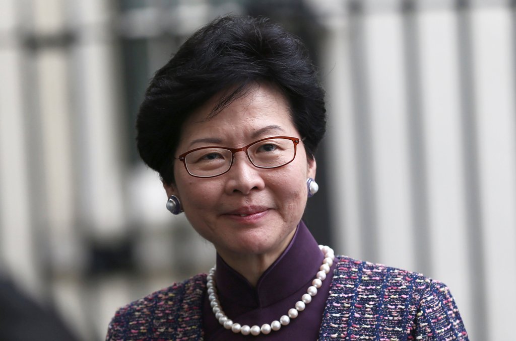 FILE PHOTO - Hong Kong's Chief Secretary for Administration, Carrie Lam, leaves after meeting with Britain's Chancellor of the Exchequer, Philip Hammond, at number 11 Downing Street in London, Britain September 26, 2016. REUTERS/Neil Hall/File Photo
