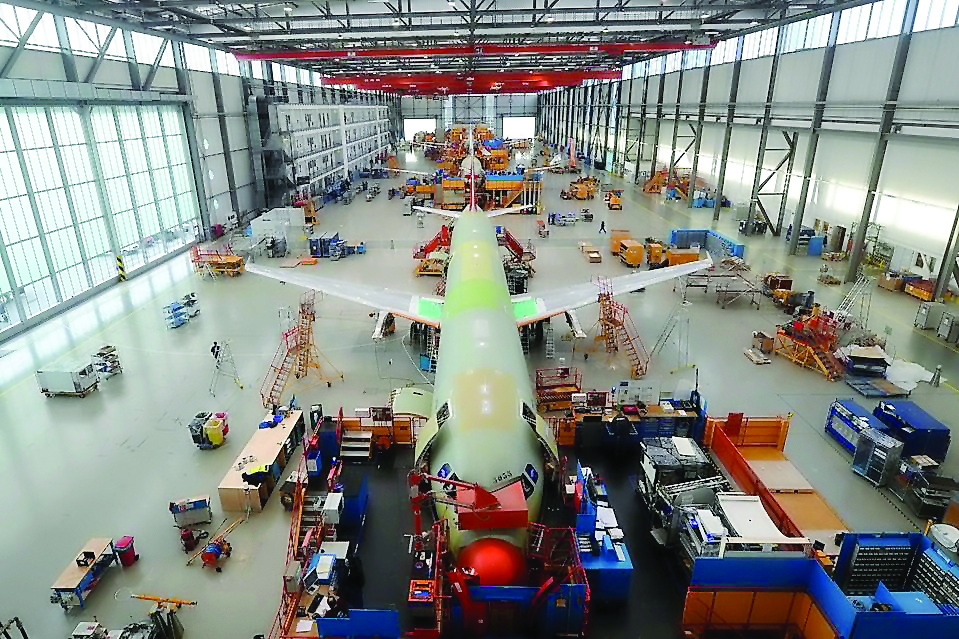 An Airbus factory in Hamburg-Finkenwerder, Germany.