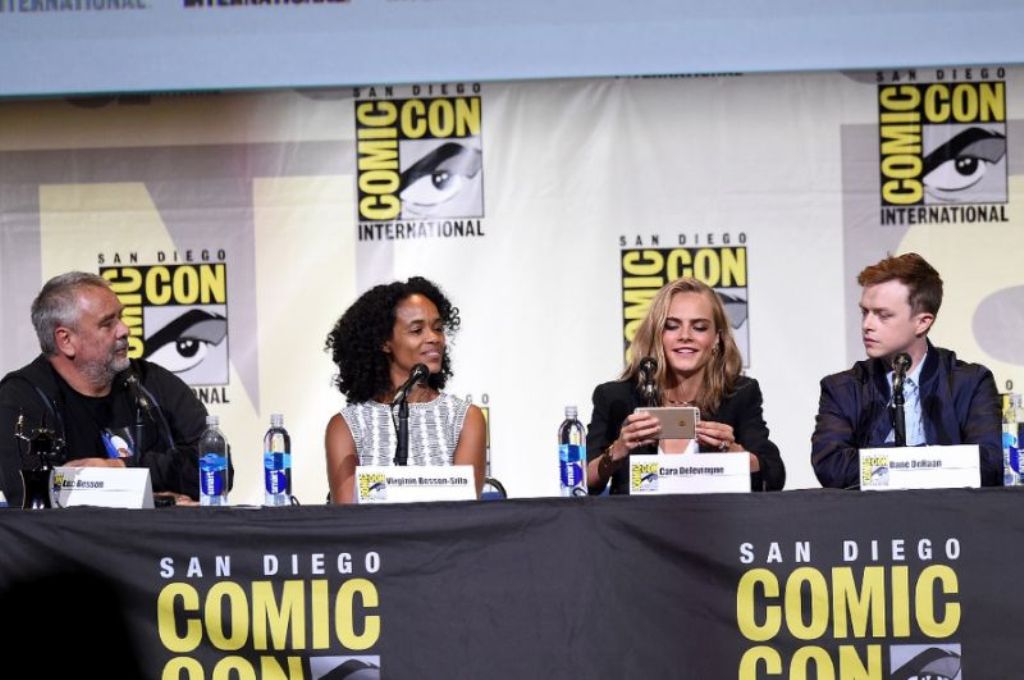 (file Photo) Director Luc Besson, producer Virginie Besson-Silla, actors Cara Delevingne and Dane DeHaan attend the 