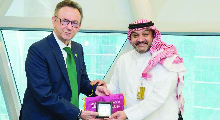 Hani Ballan (right), CEO of the Qatar Stars League along with Plínio David de Nes Filho the President of Chapecoense club.