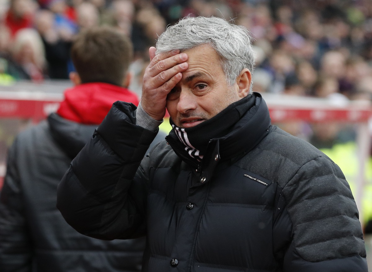 Manchester United manager Jose Mourinho before the match. (Reuters / Darren Staples)