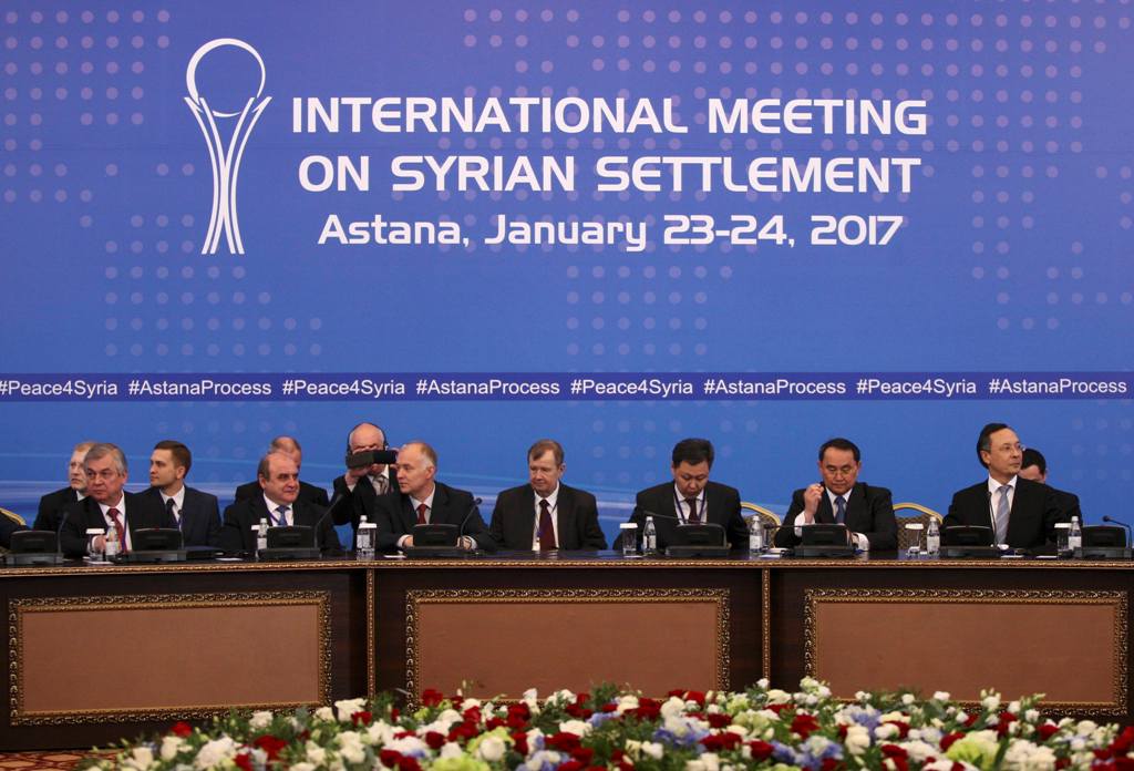 Participants of Syria peace talks attends a meeting in Astana, Kazakhstan January 23, 2017. REUTERS/Mukhtar Kholdorbekov

