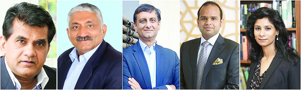 From left- Amitabh Kant, Ajay Khanna, Srivatsan Rajan, Adeeb Ahamed and Gita Gopinath – some of the key members of the South Asia Regional Strategy Group.