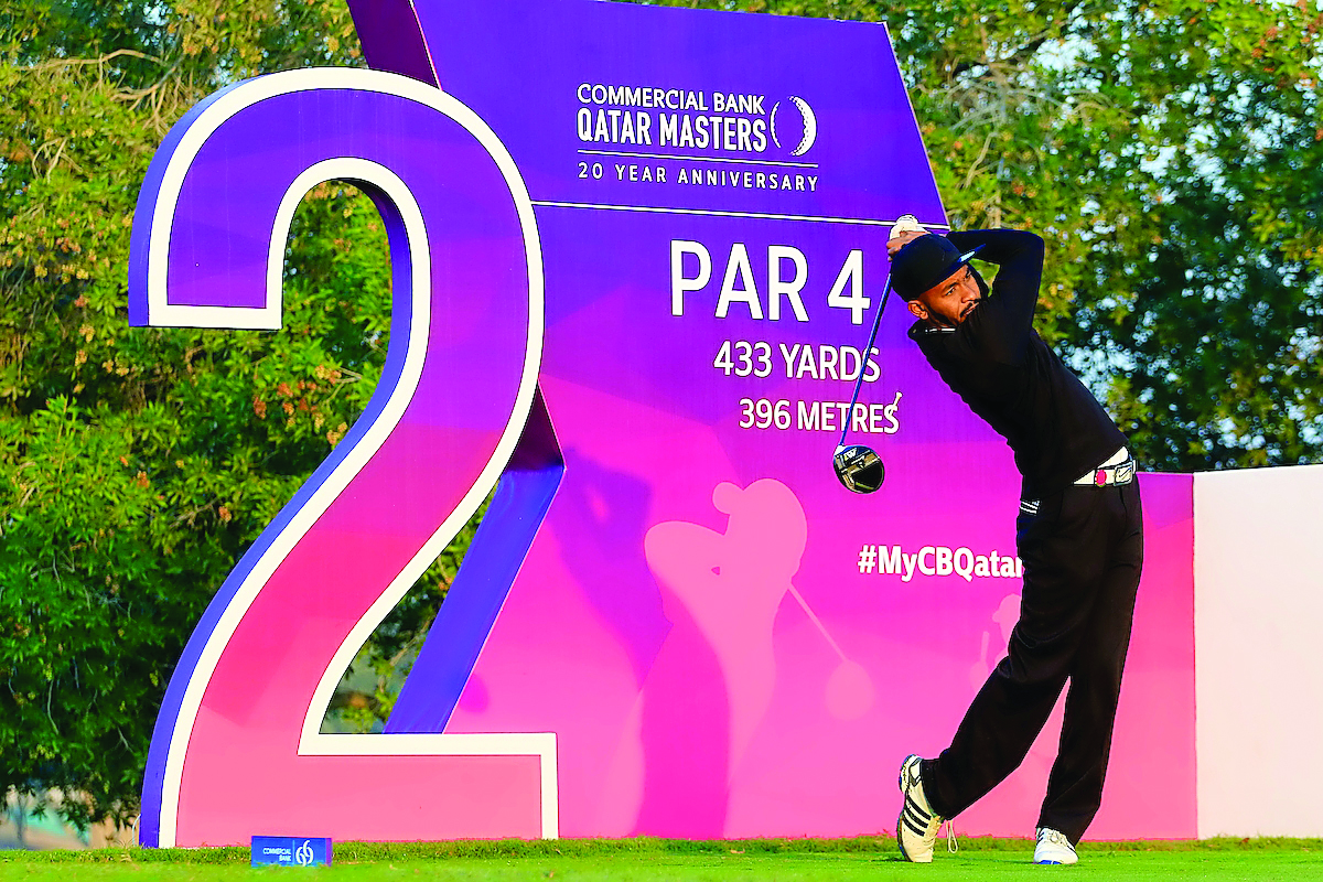 Qatari golfer Saleh Al Kaabi hits a shot during the Commercial Bank Qatar Masters at Doha Golf Club. Al Kaabi had a score of four-over-par 76 yesterday,  his second-best score at the Commercial Bank Qatar Masters.