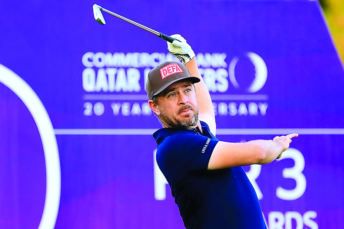Mikko Korhonen of Finland, one of the nine players who shares the lead at the end of the second round of the Commercial Bank Qatar Masters at the Doha Golf Club yesterday.