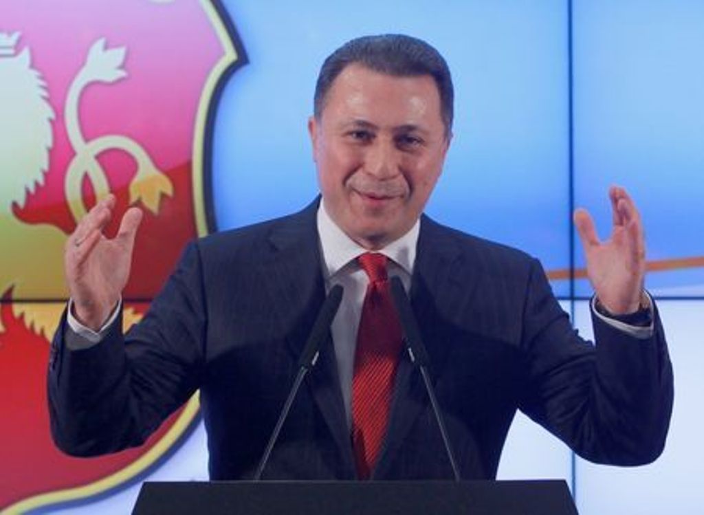 Leader of Macedonian ruling party VMRO-DPMNE and former Prime Minister Nikola Gruevski addresses the media in Skopje, Macedonia, December 12, 2016. REUTERS/Ognen Teofilovski.