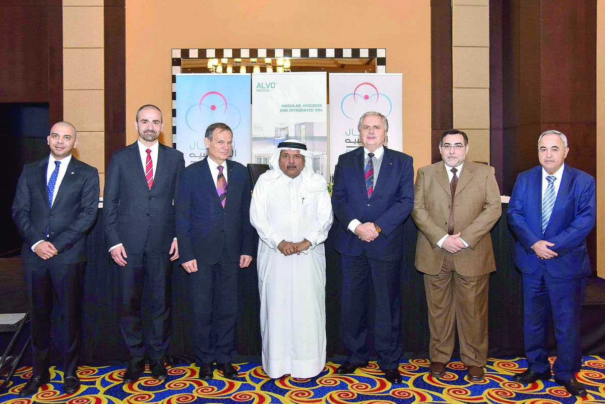 Sheikh Faisal bin Qassim Al Thani (centre), Chairman of Aamal Company with other guests at the event. 