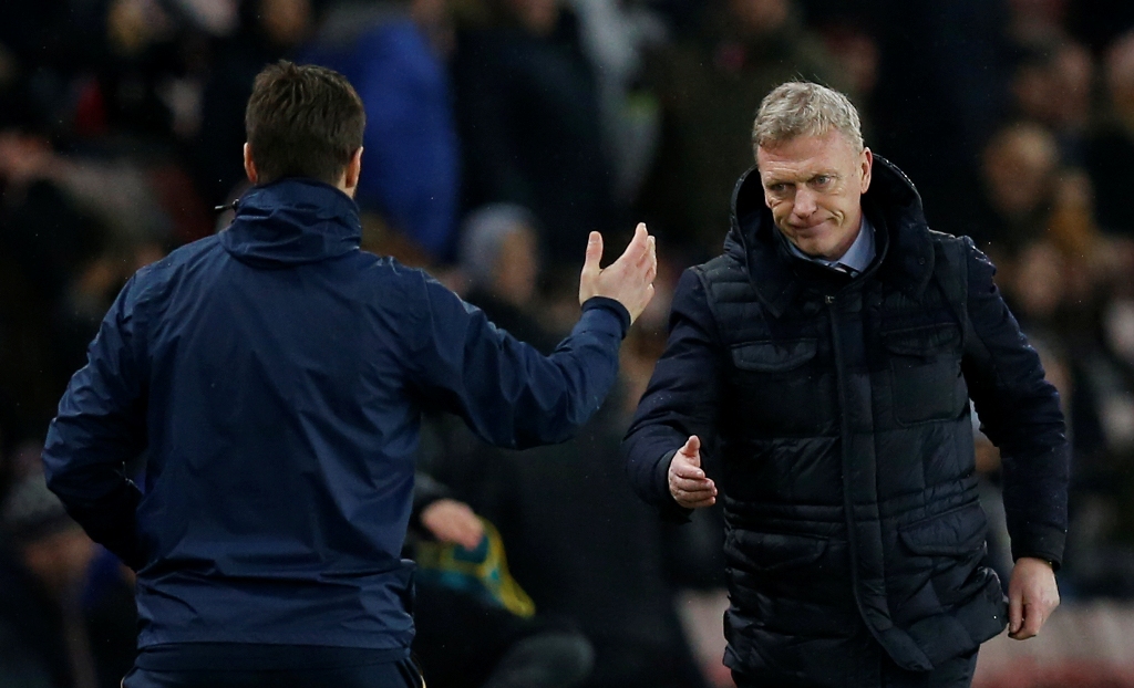 Sunderland manager David Moyes with Tottenham manager Mauricio Pochettino after the match Reuters / Andrew Yates
