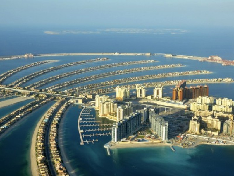An aerial view of Dubai's Palm Island December 21, 2009. REUTERS/Matthias Seifert