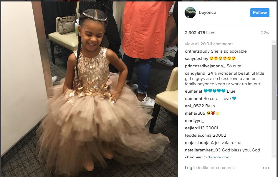 Picture of Blue Ivy shared by the singer on her Instagram. 