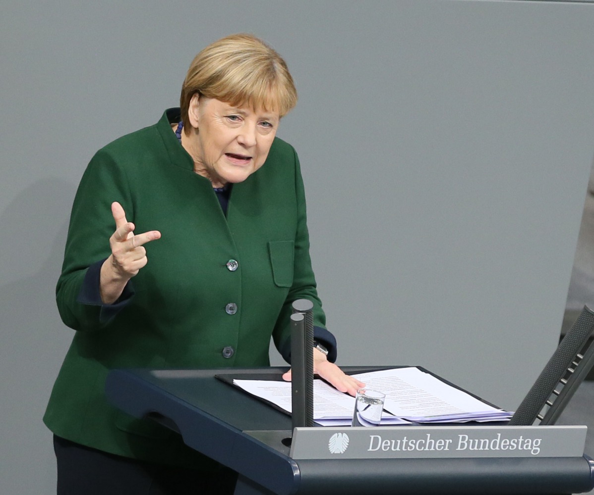 German Chancellor Angela Merkel speaks during the Bundestag in Berlin Germany on November 23, 2016 (Cüneyt Karada? / Anadolu Agency) 