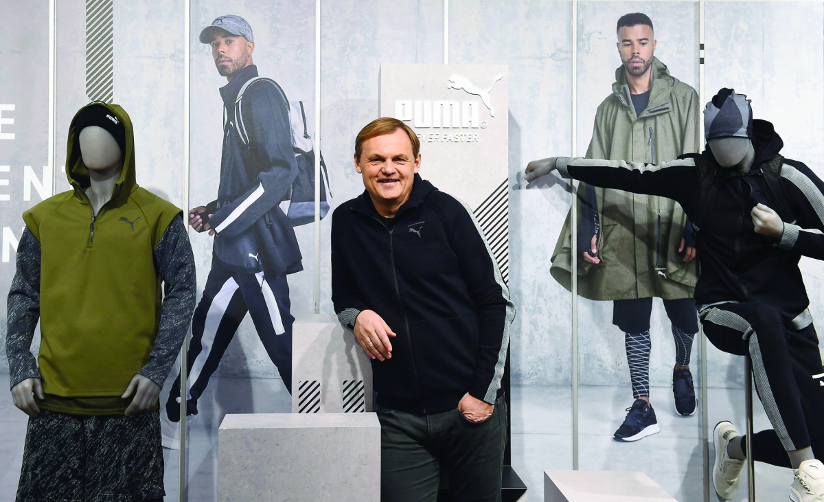 Former Norwegian football player Bjoern Gulden, CEO of German sportswear giant Puma, poses ahead of the company's annual press conference yesterday in Herzogenaurach, southern Germany. Rihanna-designed shoes and French football stars helped boost German s