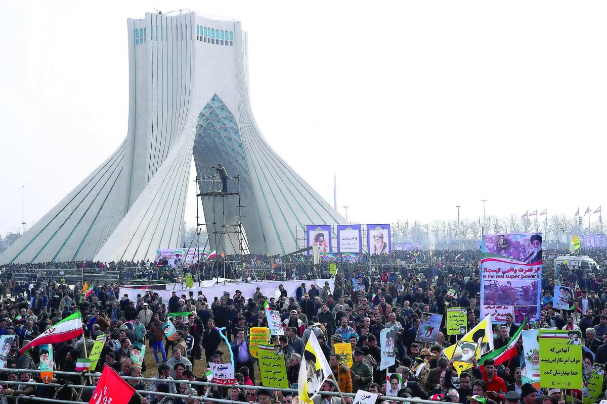 Iranians take part in a huge rally in Tehran