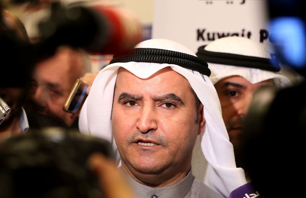 Kuwaiti oil minister Essam al-Marzouk speaks to the press in Kuwait City on February 13, 2017. AFP / Yasser Al-Zayyat