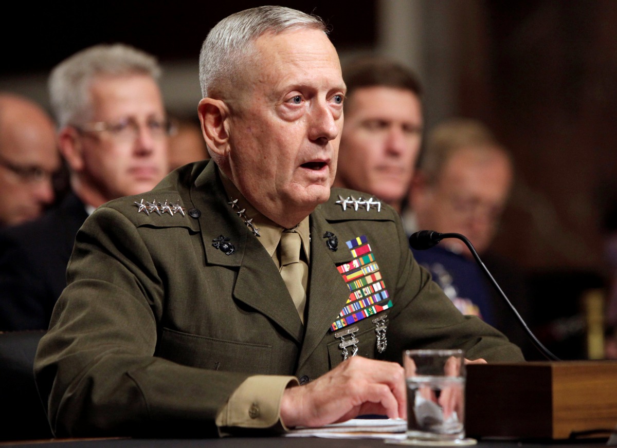 FILE PHOTO: General James Mattis testifies before the Senate Armed Services Committee hearing on Capitol Hill in Washington, July 27, 2010 (REUTERS / Yuri Gripas) 