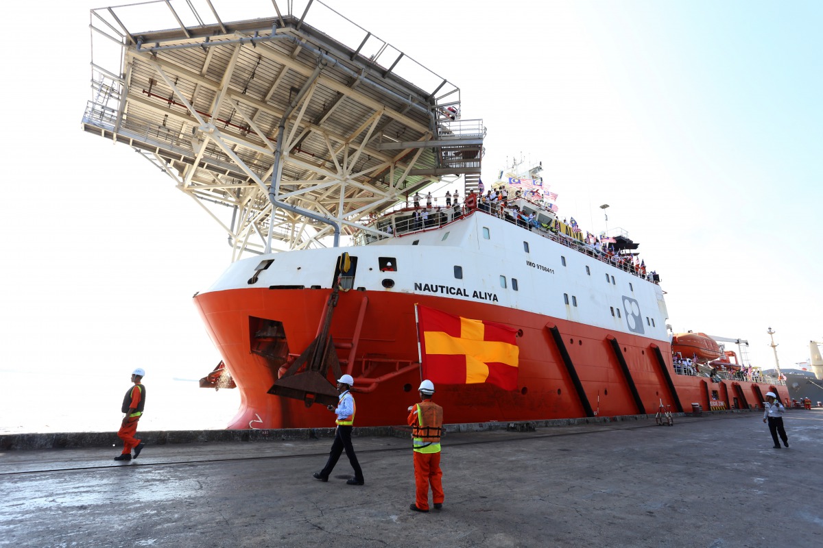 A Malaysian ship carrying food and humanitarian aids for Rohingya Muslims arrive in Thilawa Port outskirt of Yangon, Myanmar on February 9, 2017. The ship carrying 2,300 tons of humanitarian goods has arrived in Yangon’s Thilawa Port where it will unload 