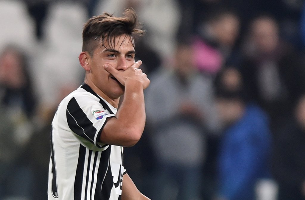 Juventus' Paulo Dybala celebrates after scoring his second goal. REUTERS/Giorgio Perottino
